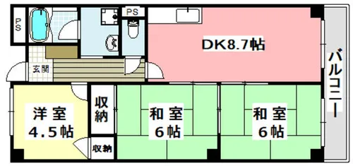 3DKの間取り画像
