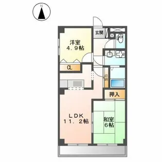 兵庫県姫路市広畑区東新町1丁目【マンション】の間取り