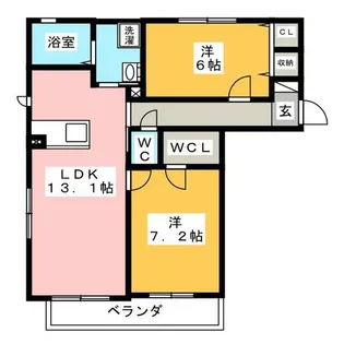 ドミール片西【2階】の間取り