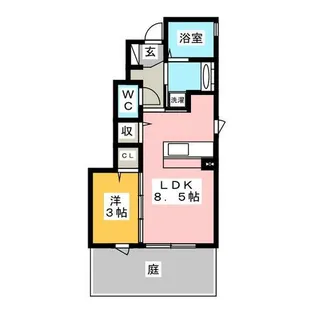 ルミエール松久 B棟【1階】の間取り