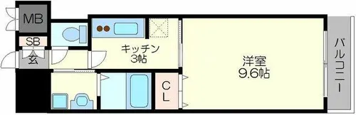 福島プライマリーワン【9階】の間取り