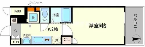 プレサンス難波元町【2階】の間取り