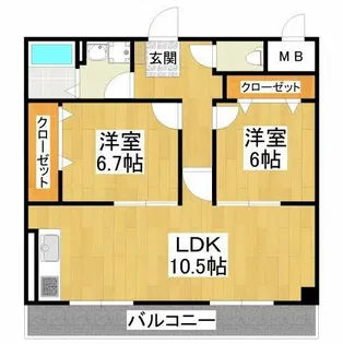 ルミナス大美野【1階】の間取り