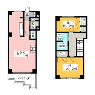 トランセット覚王山【1階】の間取り
