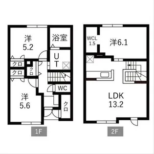北海道札幌市手稲区稲穂三条6丁目【テラスハウス】の間取り