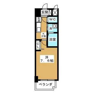 リバーコート砂田橋Ⅱ【12階】の間取り