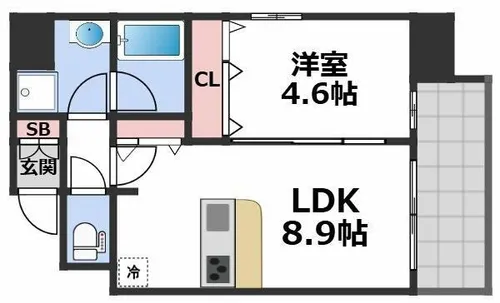 ルフォンプログレ南森町【5階】の間取り
