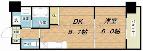 グランシス天満橋【10階】の間取り