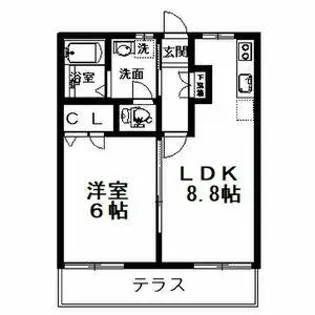 ハイツボヌールA・B【B101号室】の間取り