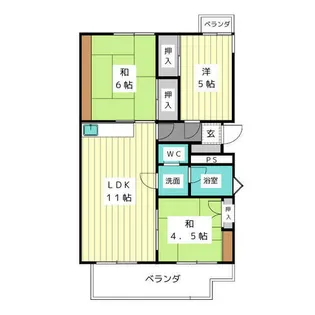 グリーンサイドハウスS棟【2階】の間取り