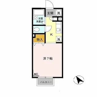 パセオ姫路Ⅱ【203号室】の間取り