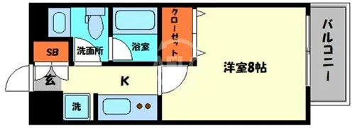 ディオレクレスト東心斎橋【8階】の間取り