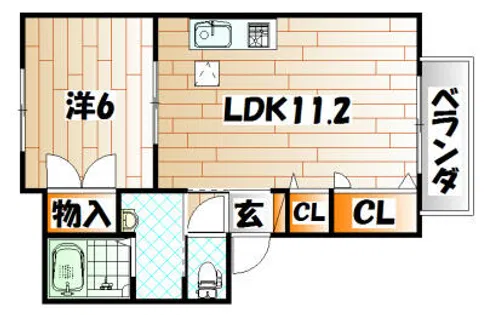アコール【202号室】の間取り