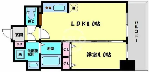 LaDouceur谷町【11階】の間取り