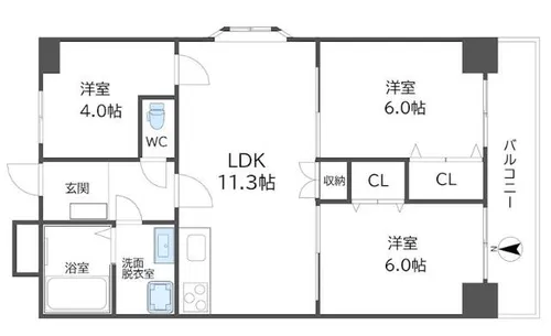 メゾンAメッツ【3階】の間取り