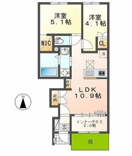 エイプリル ハウス【1階】の間取り