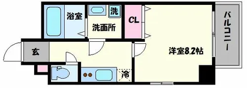 ピアグレース上本町【7階】の間取り