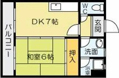 コンプレート中津口【702号室】の間取り