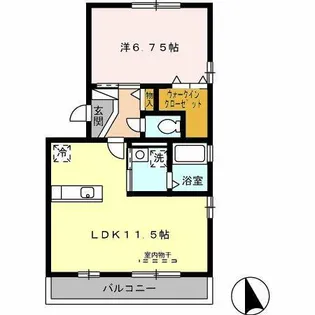 レスポワール井原【1階】の間取り