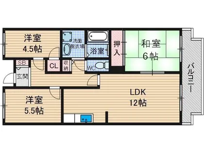 シェリール南茨木【3階】の間取り