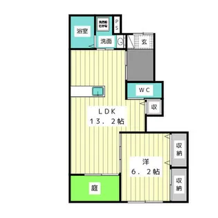 グランヴェル梅森坂【1階】の間取り