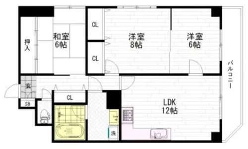 HILTON幸和(ヒルトンコウワ)【4階】の間取り
