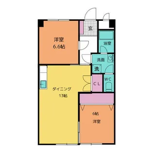 清城コーポラス【2階】の間取り