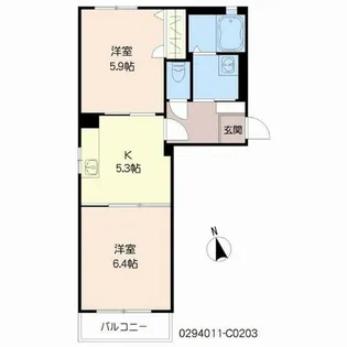 クラージュ C棟【1階】の間取り