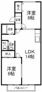 プレジールたちばな【1階】の間取り