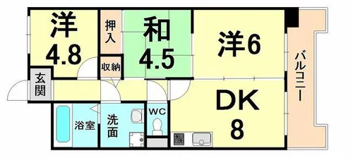 エイチツーオー杭瀬【8階】の間取り