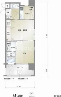 エンクレスト薬院Ⅱ【11階】の間取り