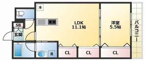 estageo北田辺【3階】の間取り