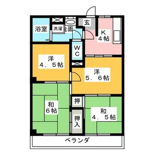 ハイツ味岡【3階】の間取り