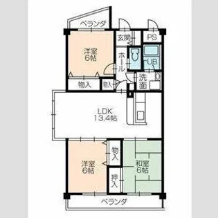 ビオス菰口【305号室】の間取り
