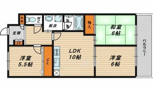 シャトー・レイクルイーズ【9階】の間取り
