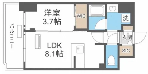 レオンコンフォート難波クレア【5階】の間取り