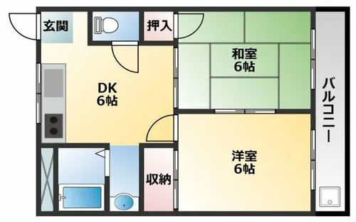 西町コーポ【1階】の間取り