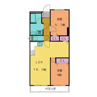 ゆたか台マンション【3階】の間取り