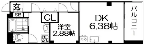 FLAT HOSHIDA【5階】の間取り