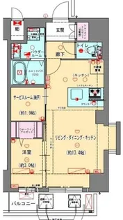 プレサンスNEO九条ディアシス【4階】の間取り