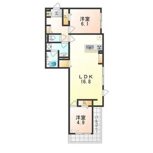 D-residence西野A棟【3階】の間取り