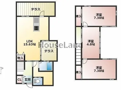 和歌山県和歌山市桑山【タウンハウス】の間取り