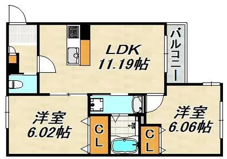 プレジール高取山町A棟【2階】の間取り