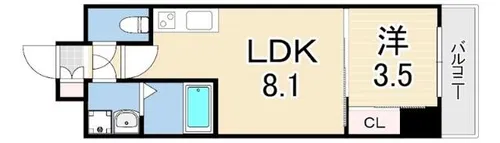 LIVIAZ KOBE LAMER【5階】の間取り