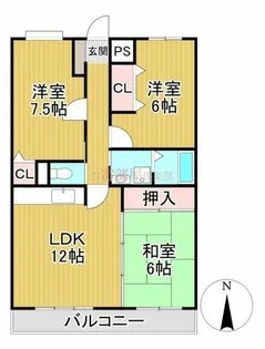 アメニティハイツ杏栄館【6階】の間取り