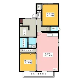 サクスィード21 A (Succeed21)【2階】の間取り