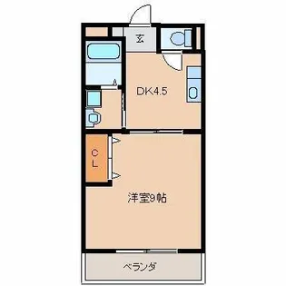 ベルセゾン【402号室】の間取り