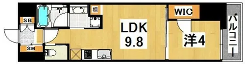 ブエナビスタ神戸三宮【4階】の間取り