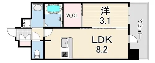 エステムコート三宮EASTVルシーダ【10階】の間取り