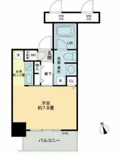 クロスレジデンス大阪新町【3階】の間取り